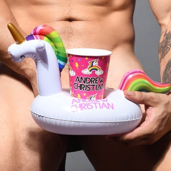Andrew Christian Unicorn Pool Drink Holder NWT🩲👀 - Picture 10 of 13